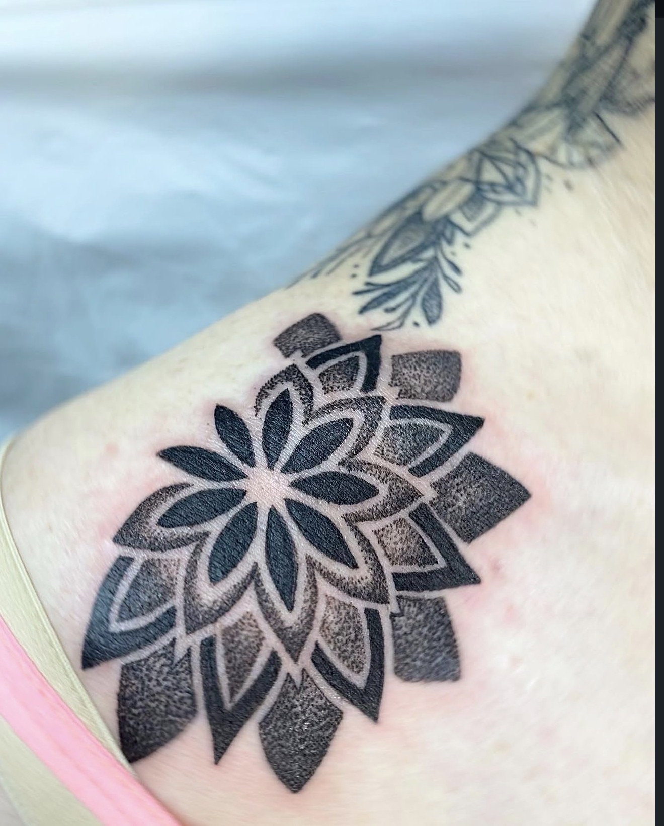 Dotwork mandala, shoulder